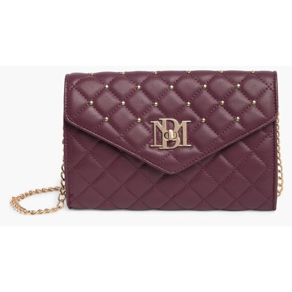 BADGLEY MISCHKA Crossbody Purse Bag w/Diamond Quilting (BM-4181) Plum - NWT $129 - Picture 1 of 4